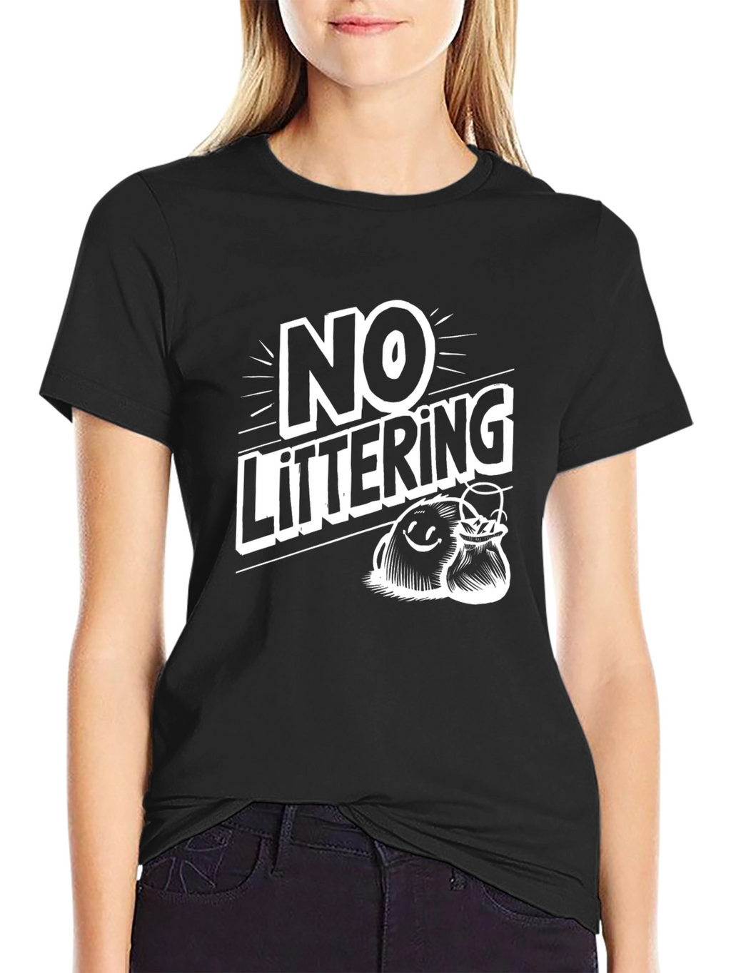 No Littering Graphic Tee - Eco-Friendly Awareness T-Shirt