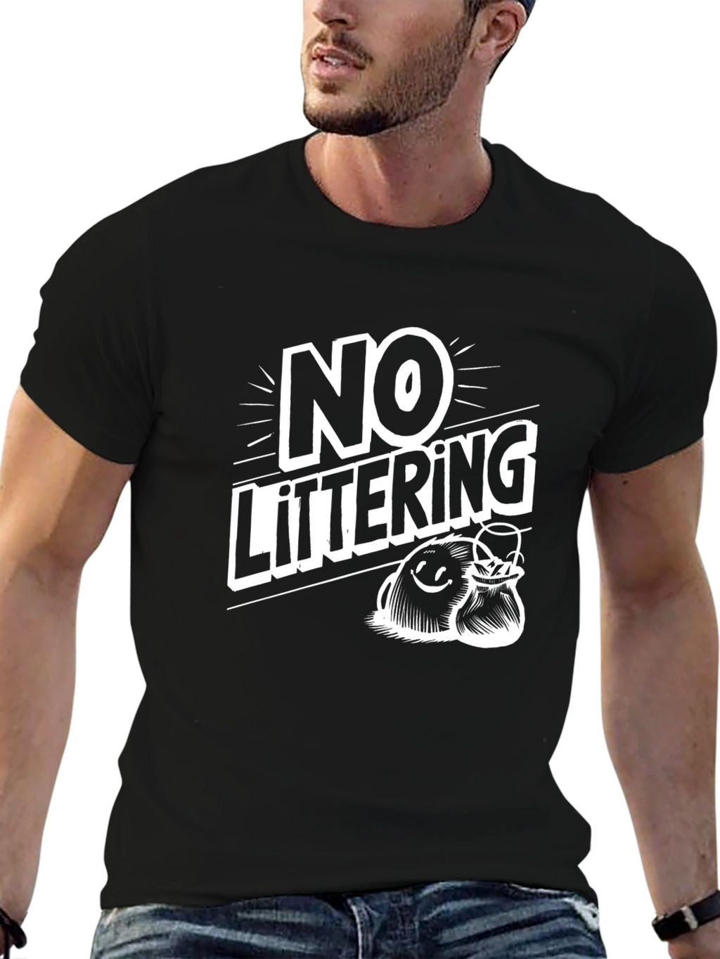 No Littering Graphic Tee - Eco-Friendly Awareness T-Shirt