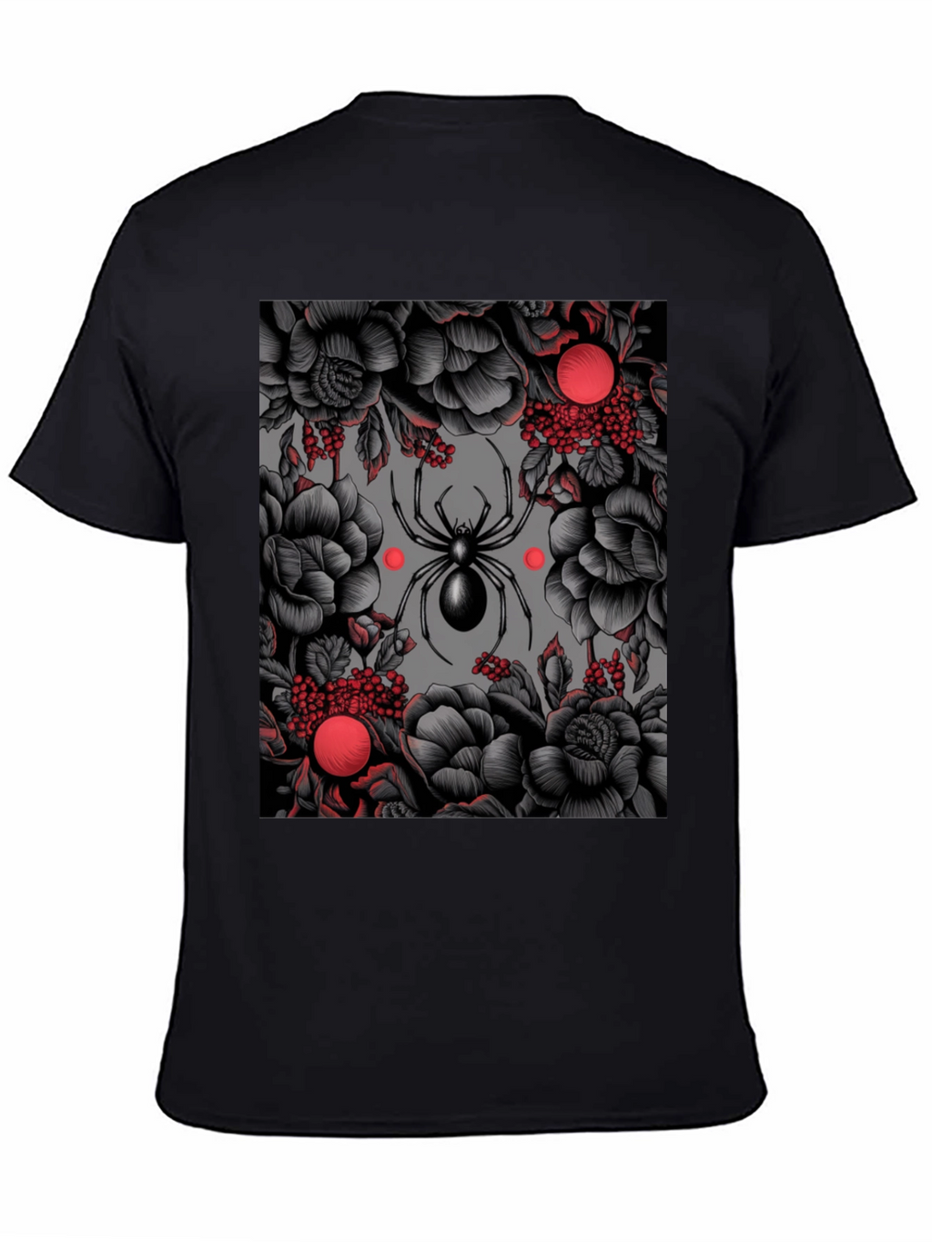 Spider & Floral Graphic Print T-Shirt