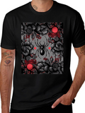 Spider & Floral Graphic Print T-Shirt