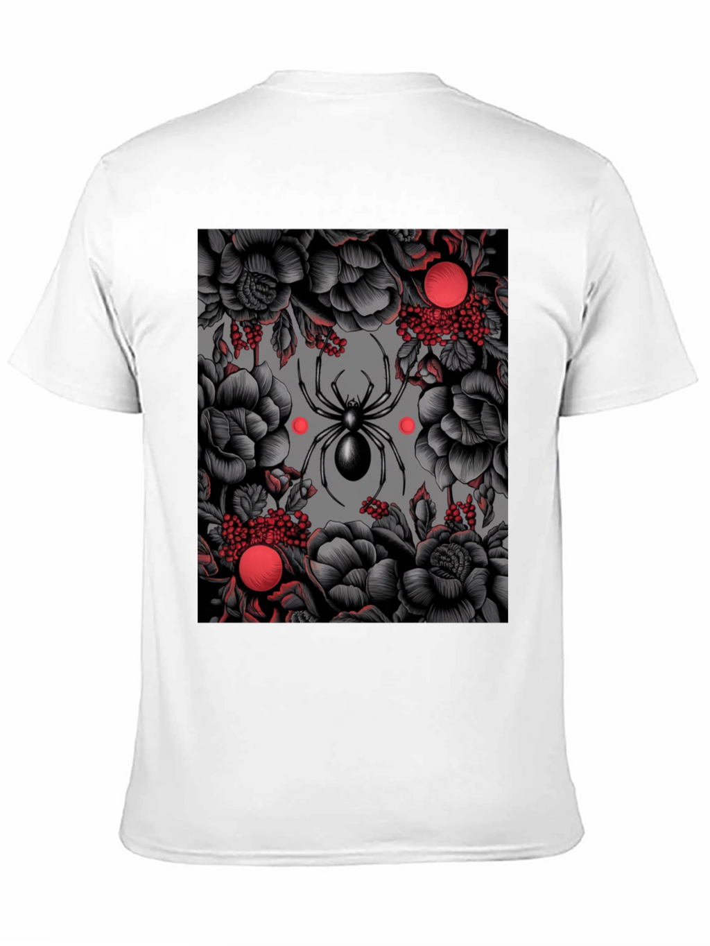 Spider & Floral Graphic Print T-Shirt