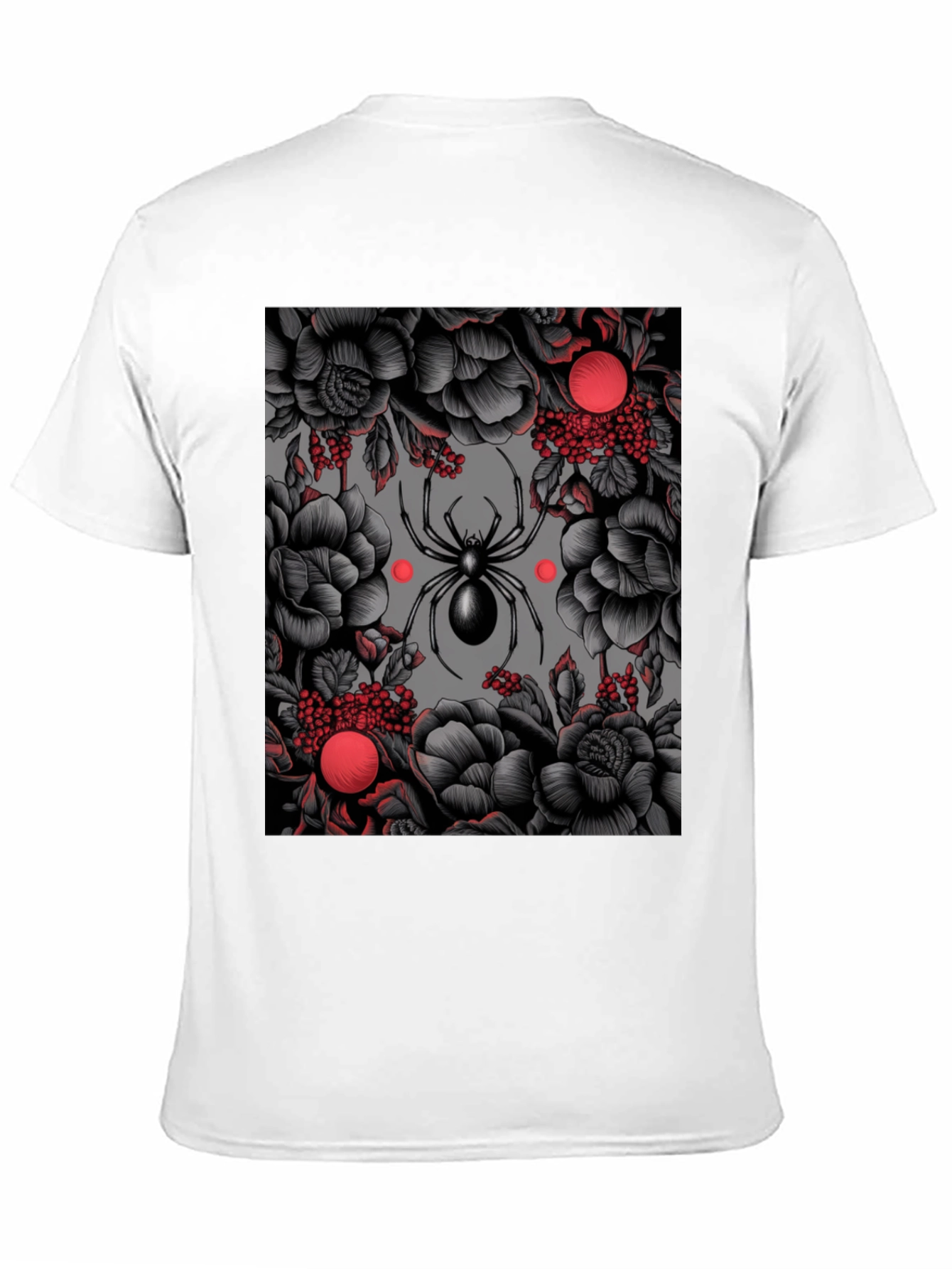 Spider & Floral Graphic Print T-Shirt