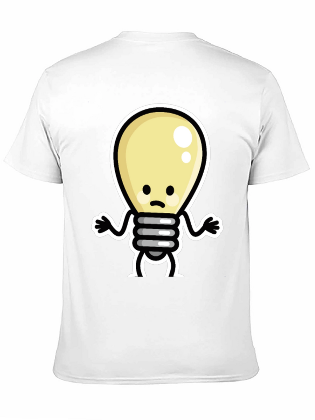 Sad Light Bulb Graphic Tee - Black Cotton T-Shirt