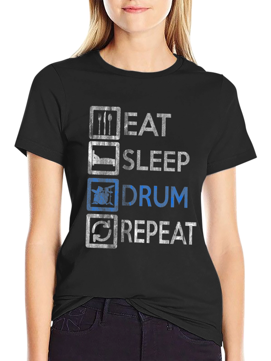 Eat Sleep Drum Repeat Graphic Tee