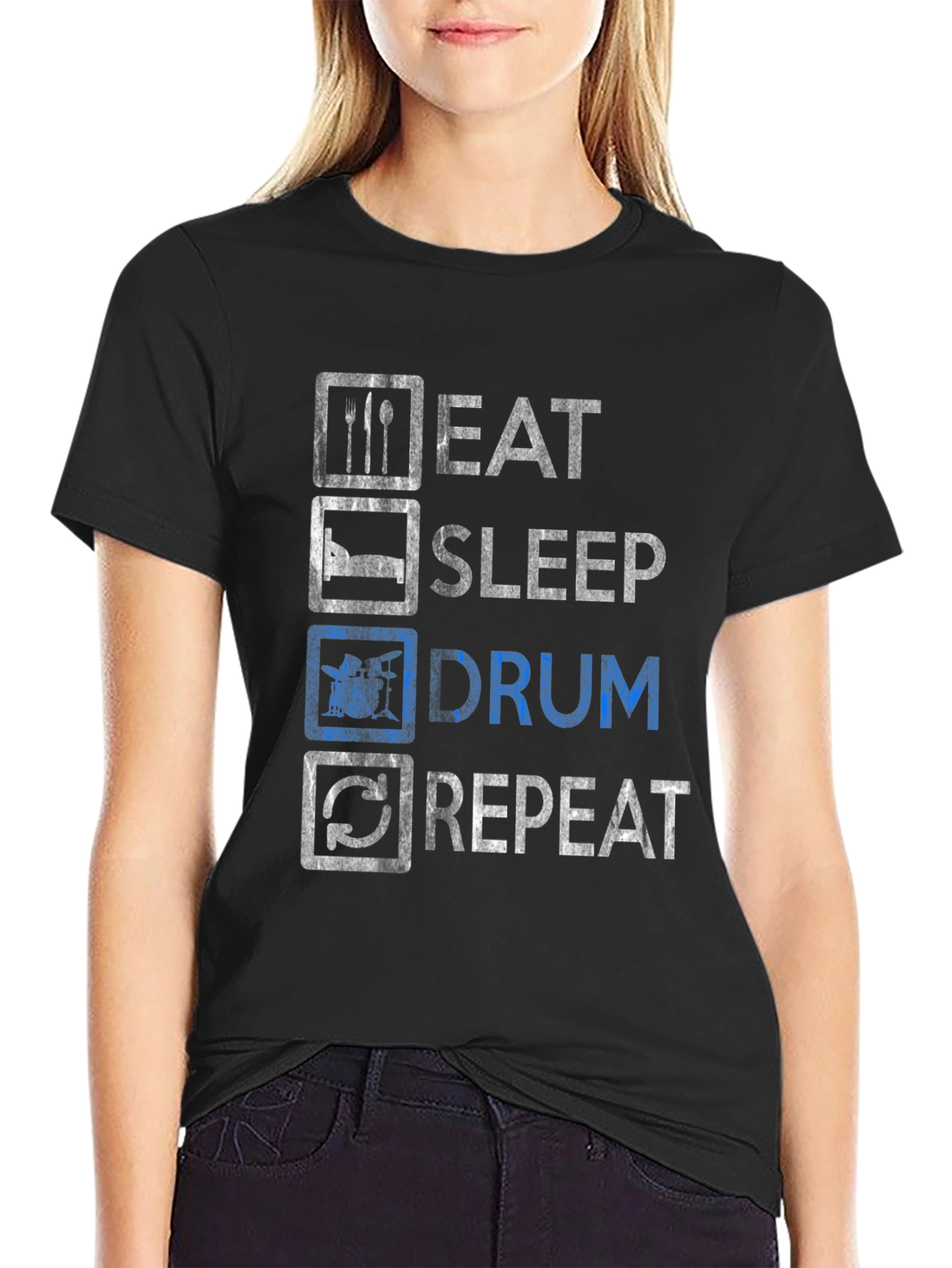 Eat Sleep Drum Repeat Graphic Tee