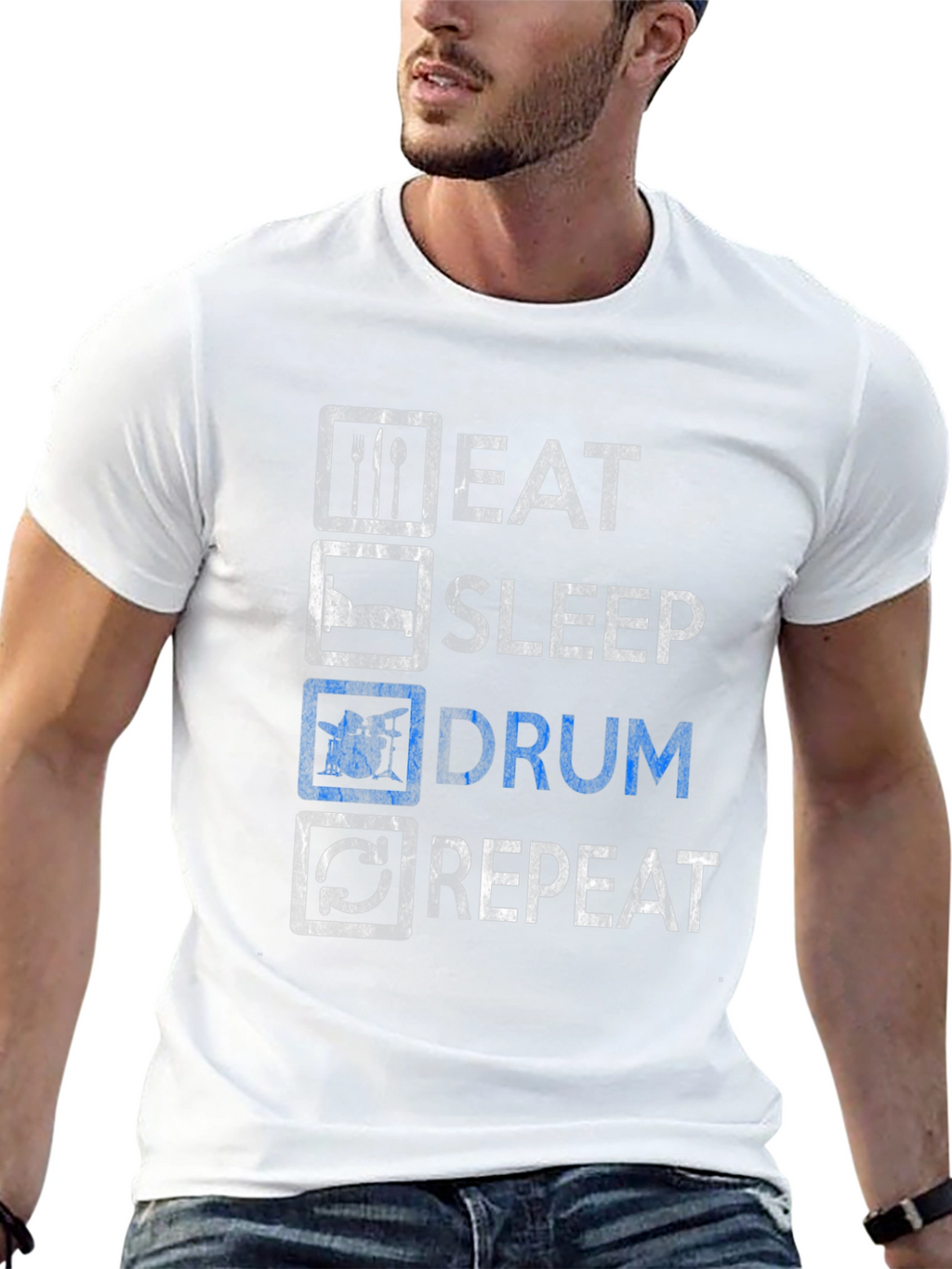 Eat Sleep Drum Repeat Graphic Tee