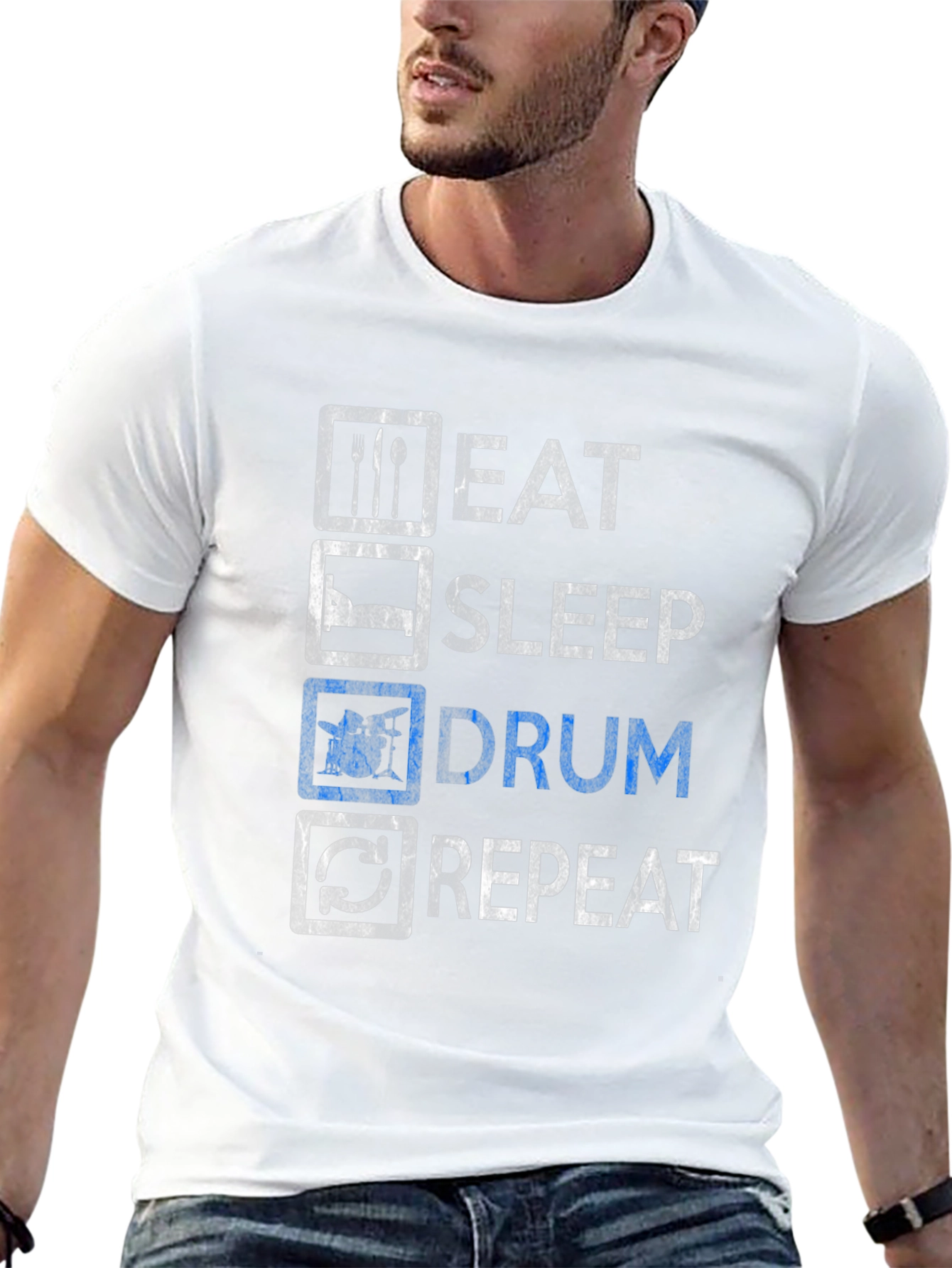 Eat Sleep Drum Repeat Graphic Tee