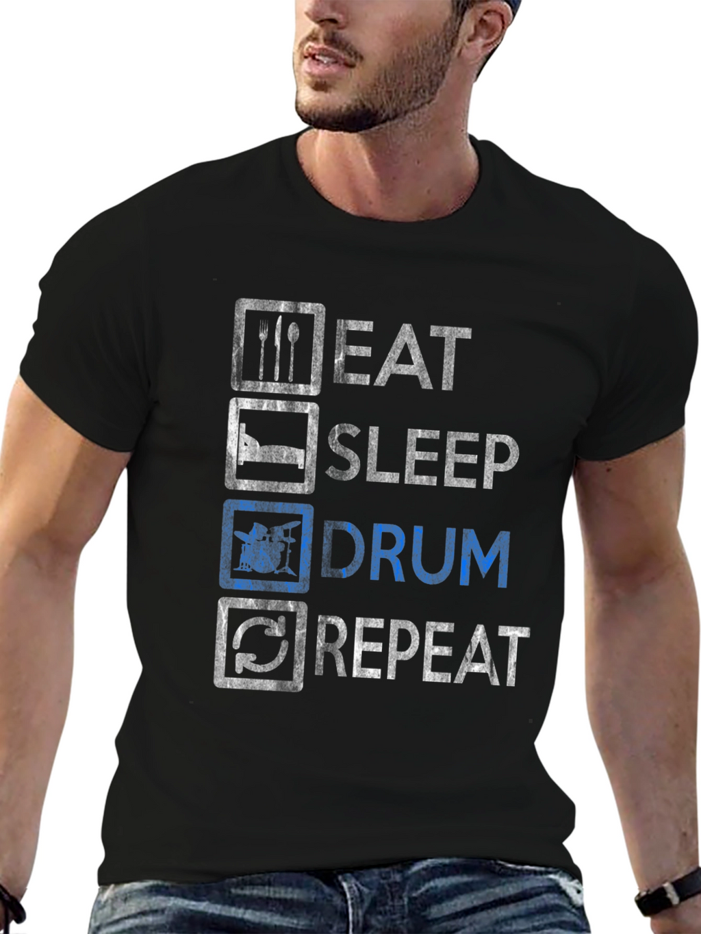 Eat Sleep Drum Repeat Graphic Tee