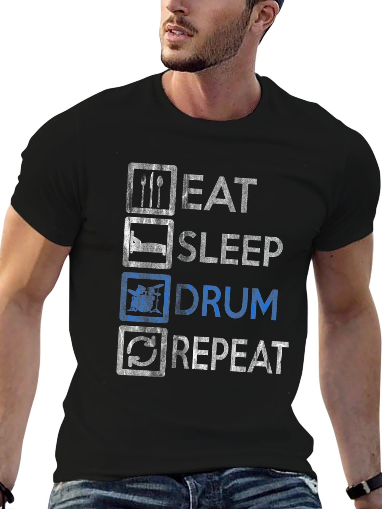 Eat Sleep Drum Repeat Graphic Tee