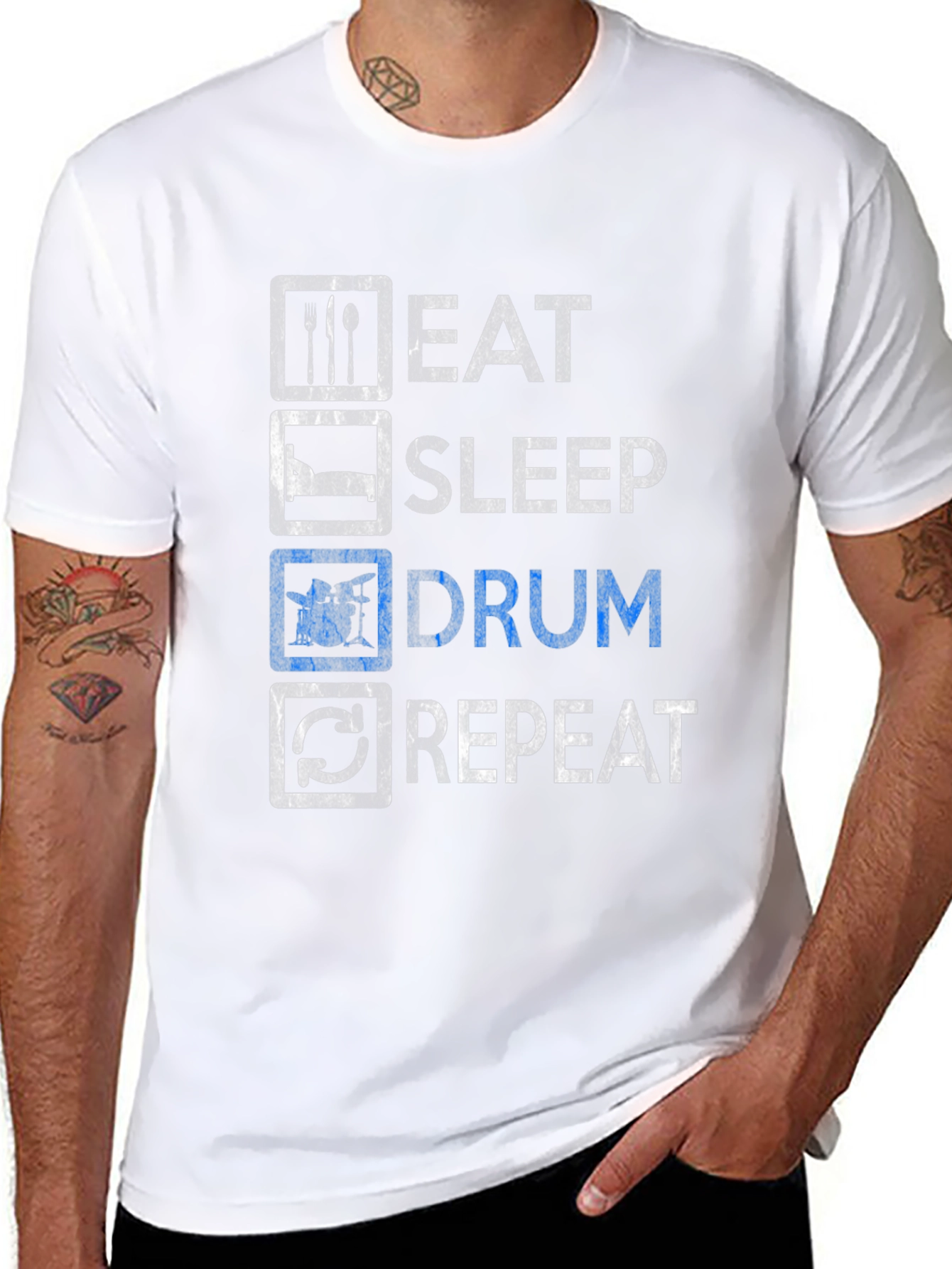 Eat Sleep Drum Repeat Graphic Tee
