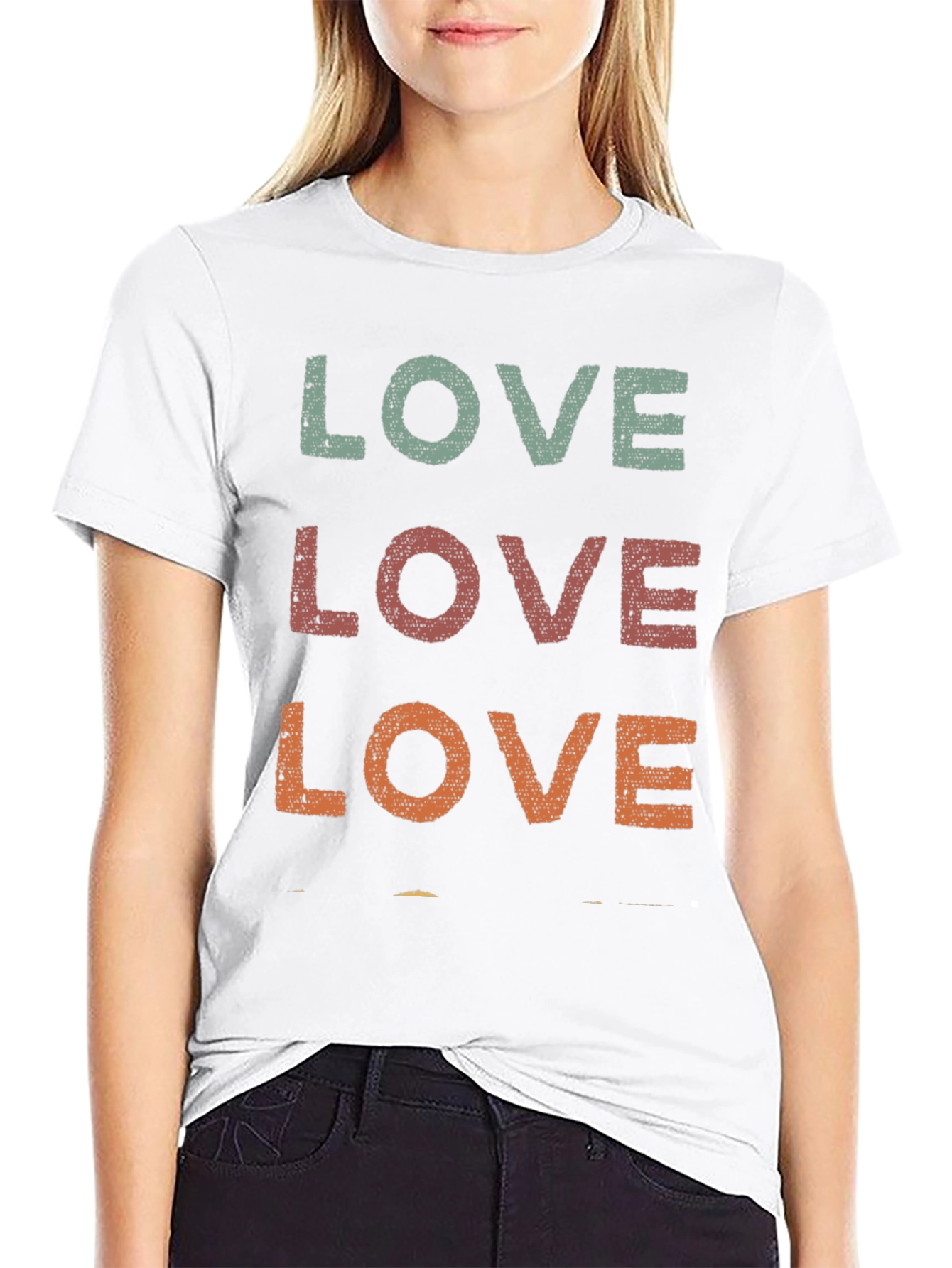 Retro LOVE Graphic Tee - Distressed Print