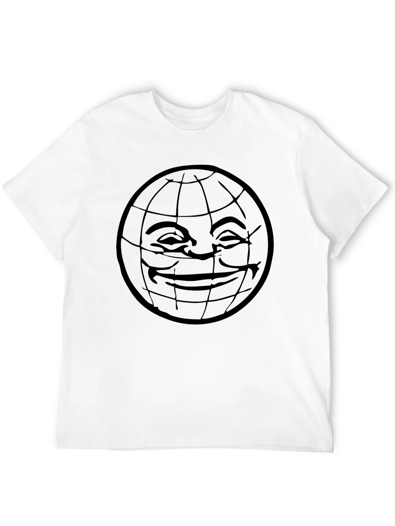 Smiley Globe Graphic Tee - Black Comfort Fit