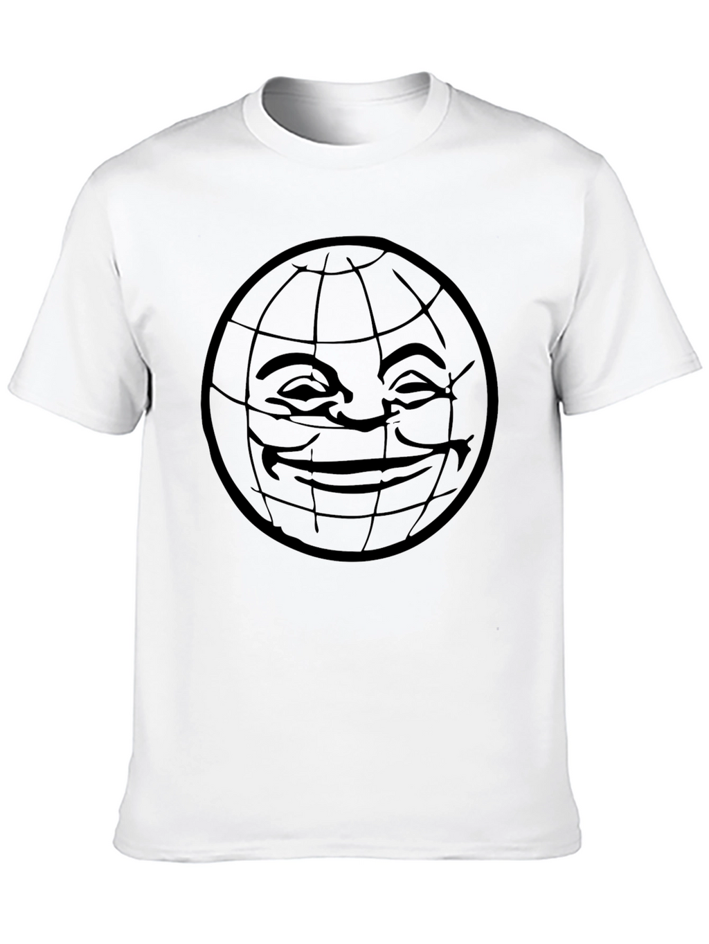 Smiley Globe Graphic Tee - Black Comfort Fit