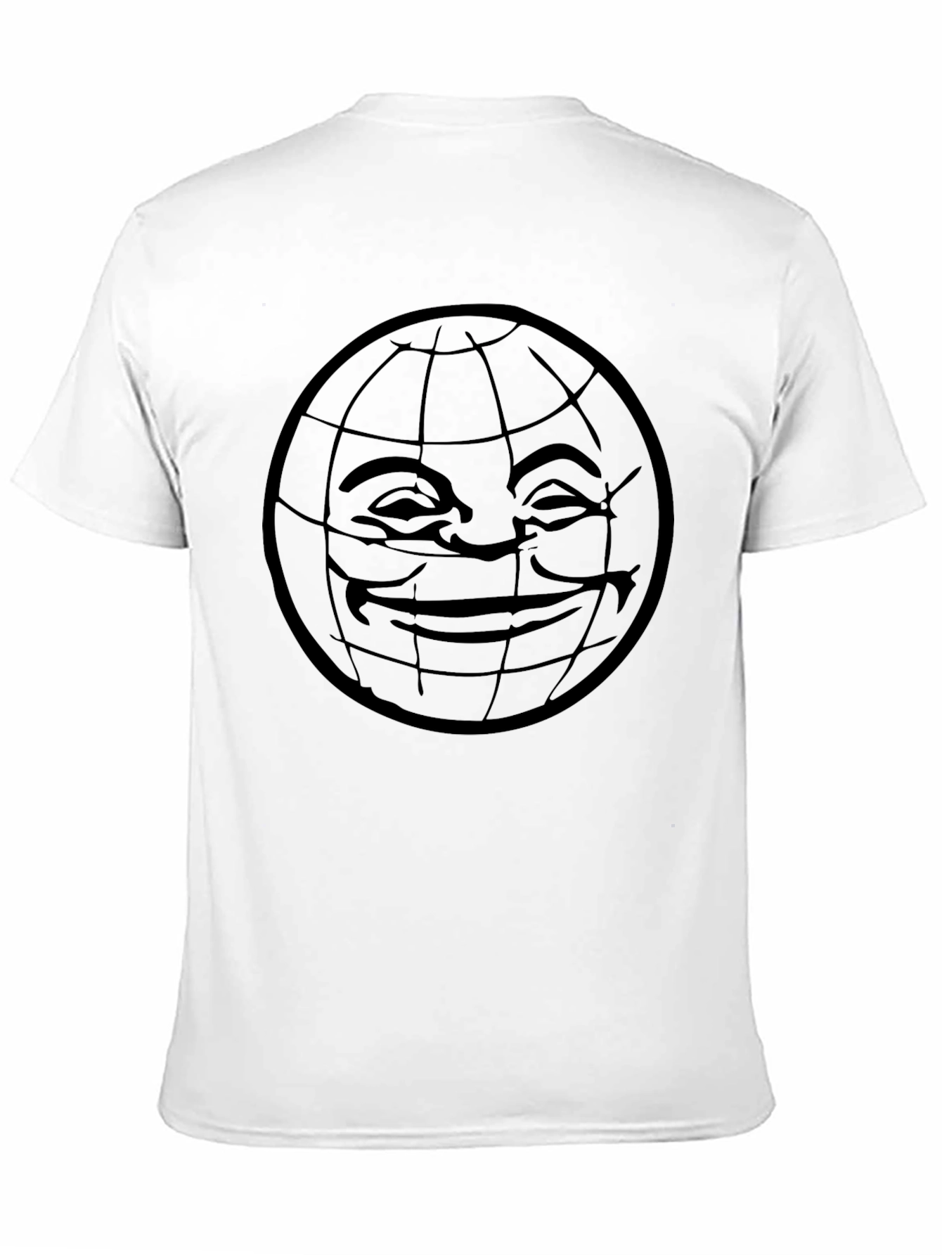Smiley Globe Graphic Tee - Black Comfort Fit
