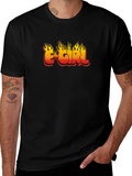 E-Girl Flame Graphic Black T-Shirt