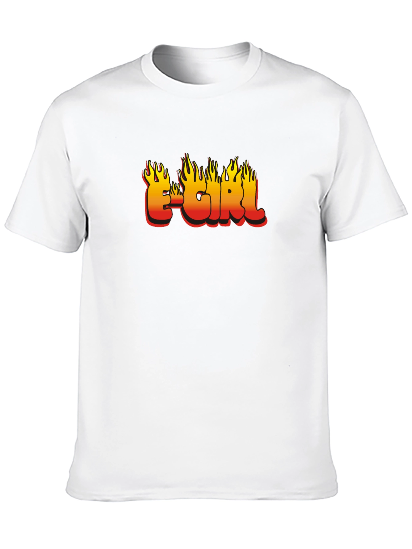 E-Girl Flame Graphic Black T-Shirt