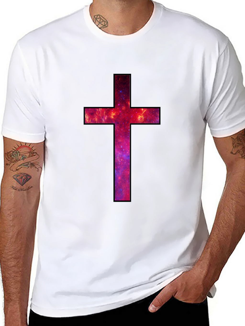 Galaxy Cross Graphic Tee - Black T-Shirt