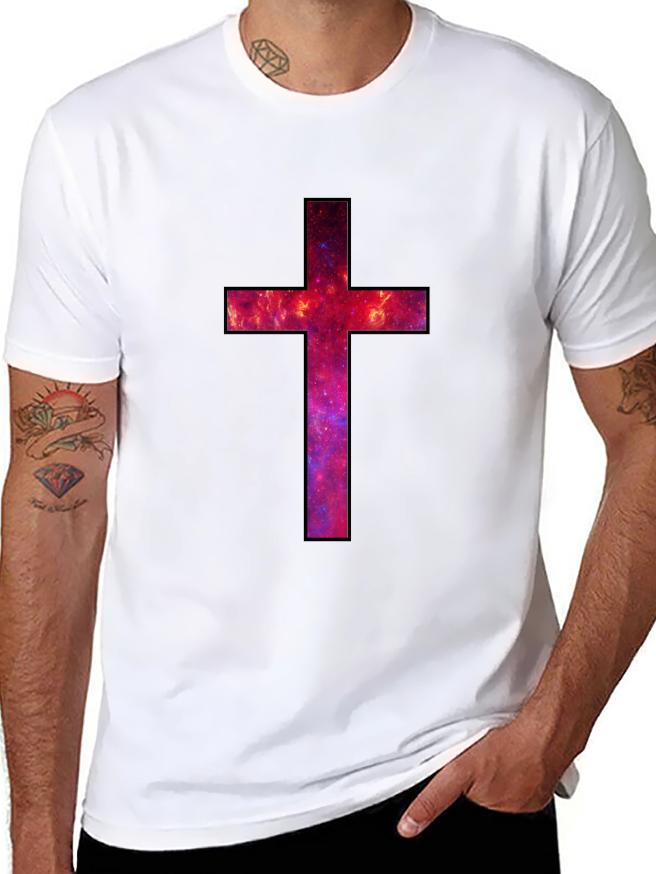 Galaxy Cross Graphic Tee - Black T-Shirt