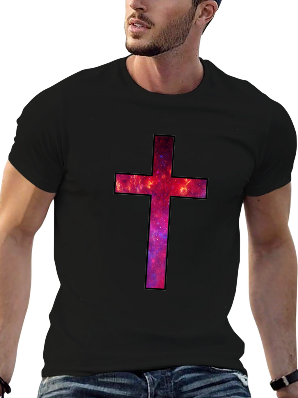 Galaxy Cross Graphic Tee - Black T-Shirt
