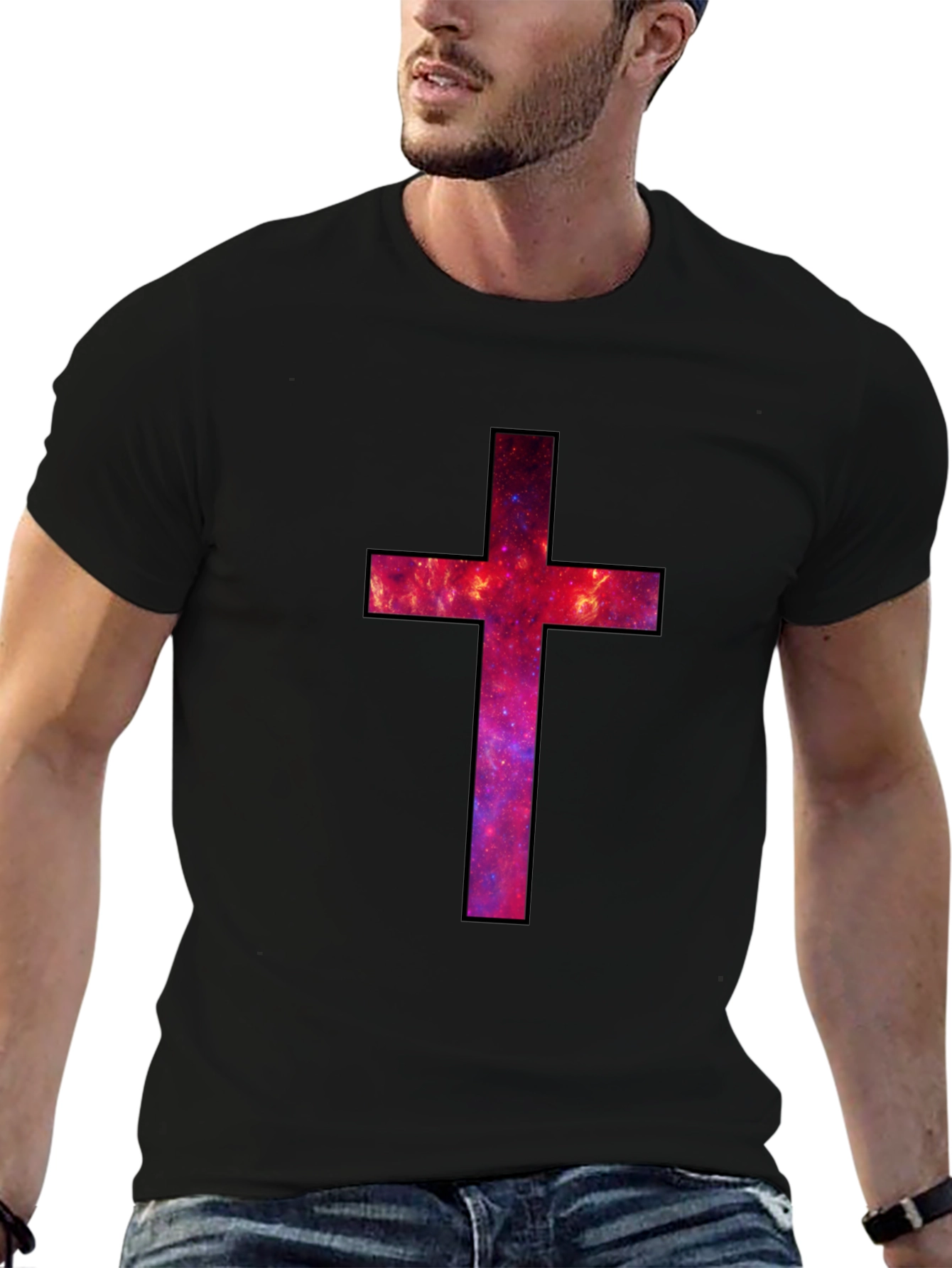 Galaxy Cross Graphic Tee - Black T-Shirt