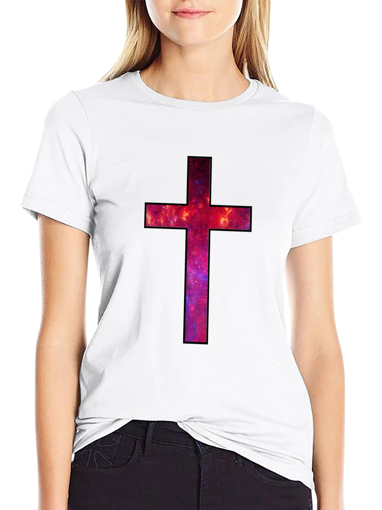 Galaxy Cross Graphic Tee - Black T-Shirt