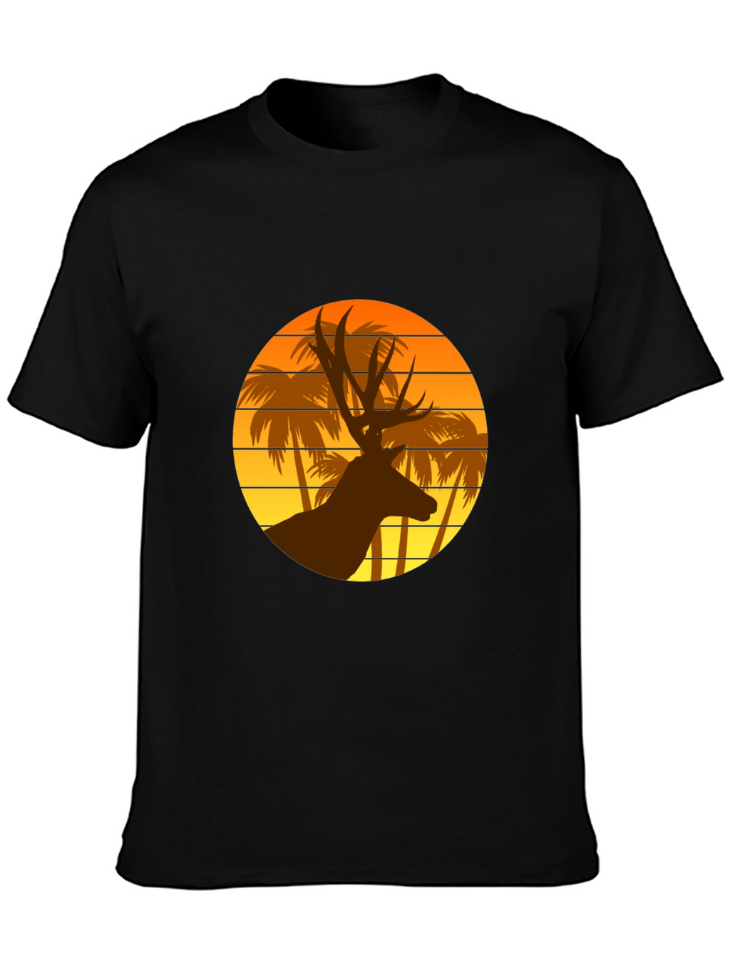 Deer Sunset Graphic T-Shirt | Tropical Vibes