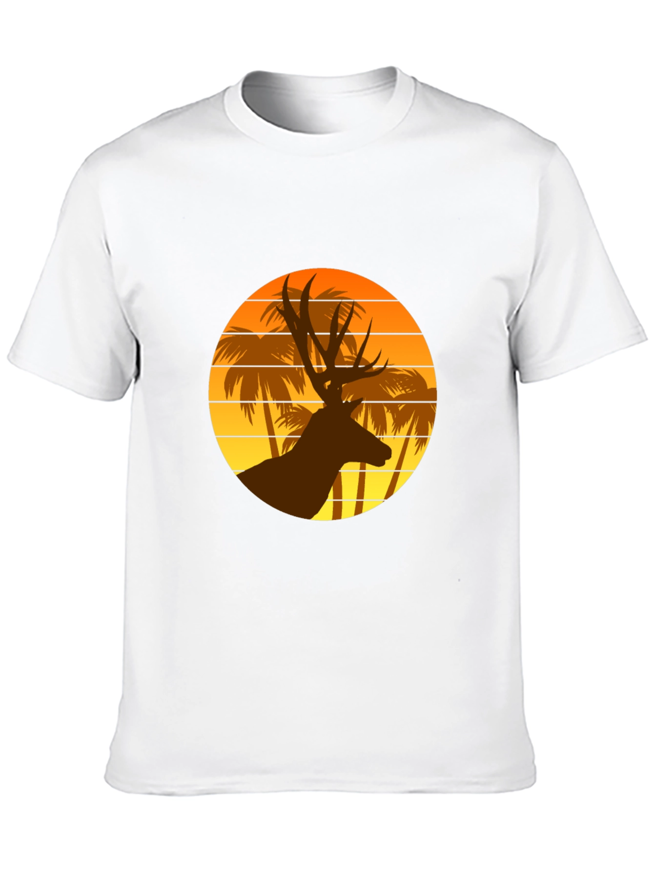 Deer Sunset Graphic T-Shirt | Tropical Vibes