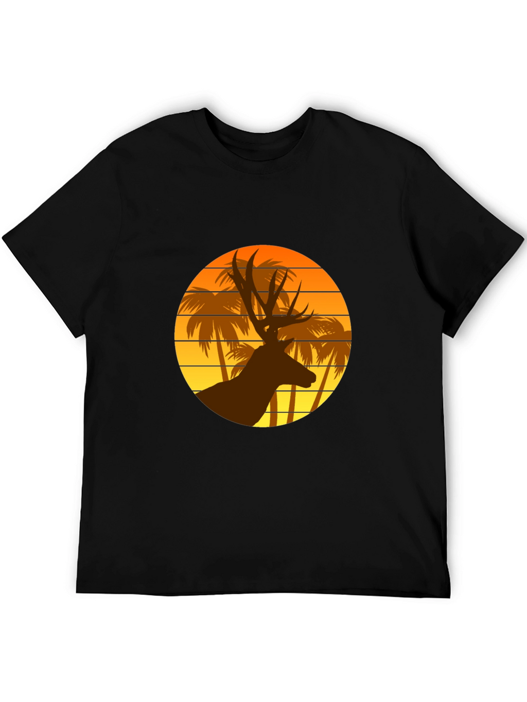 Deer Sunset Graphic T-Shirt | Tropical Vibes