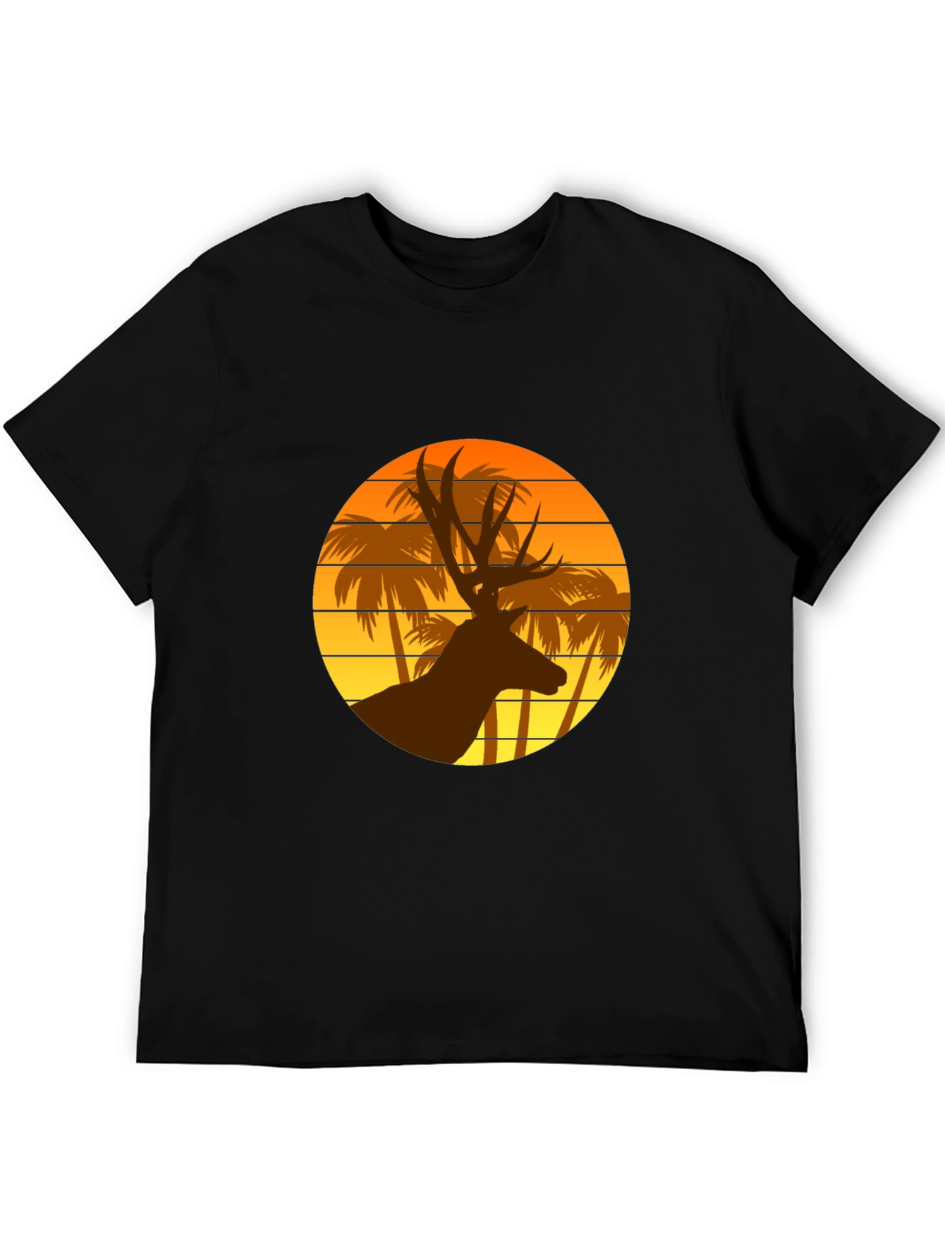 Deer Sunset Graphic T-Shirt | Tropical Vibes