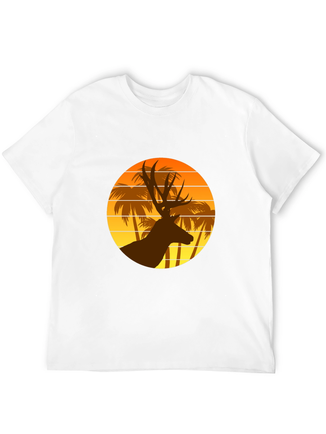 Deer Sunset Graphic T-Shirt | Tropical Vibes