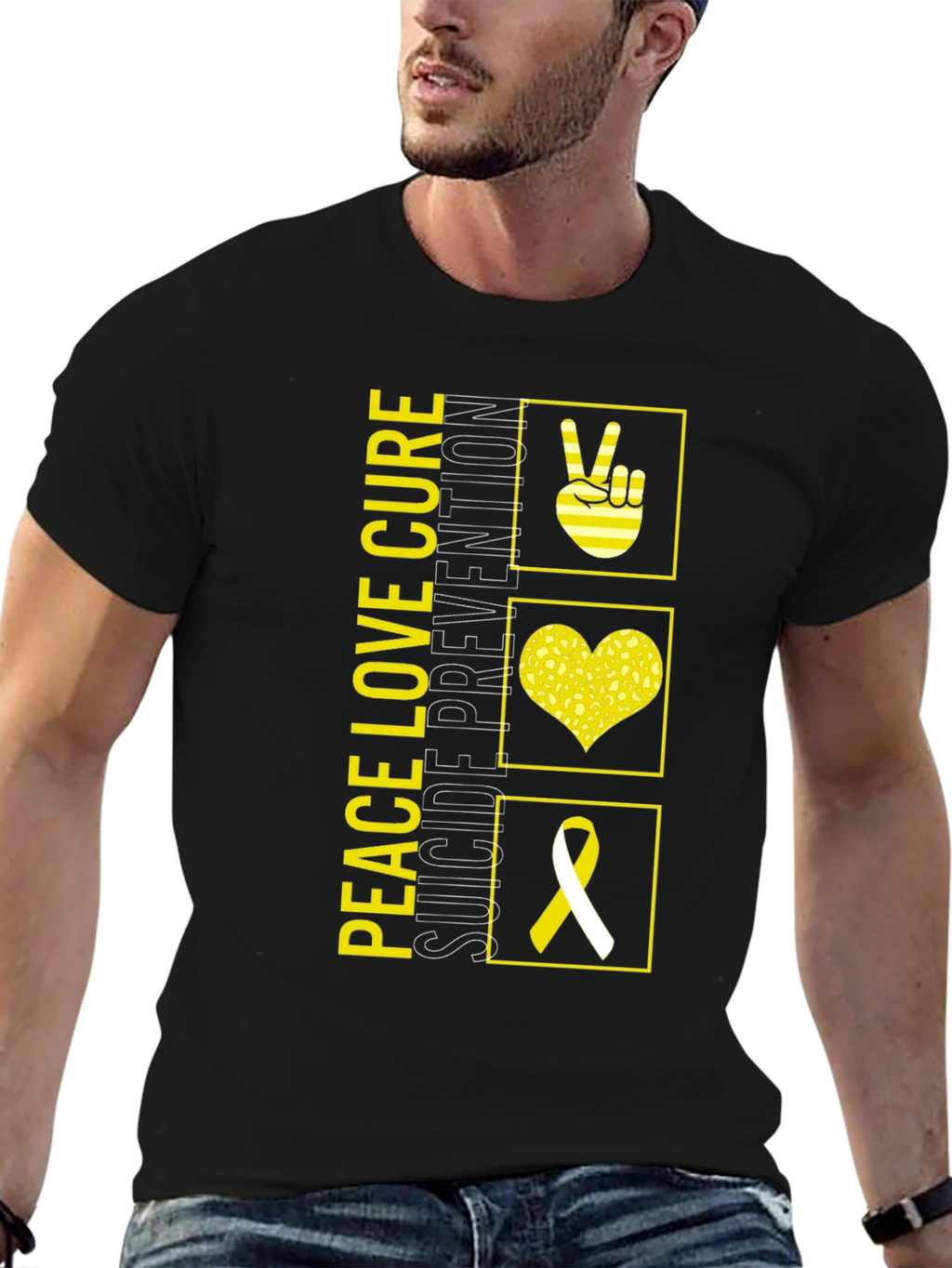 Peace Love Cure Suicide Prevention Awareness T-Shirt
