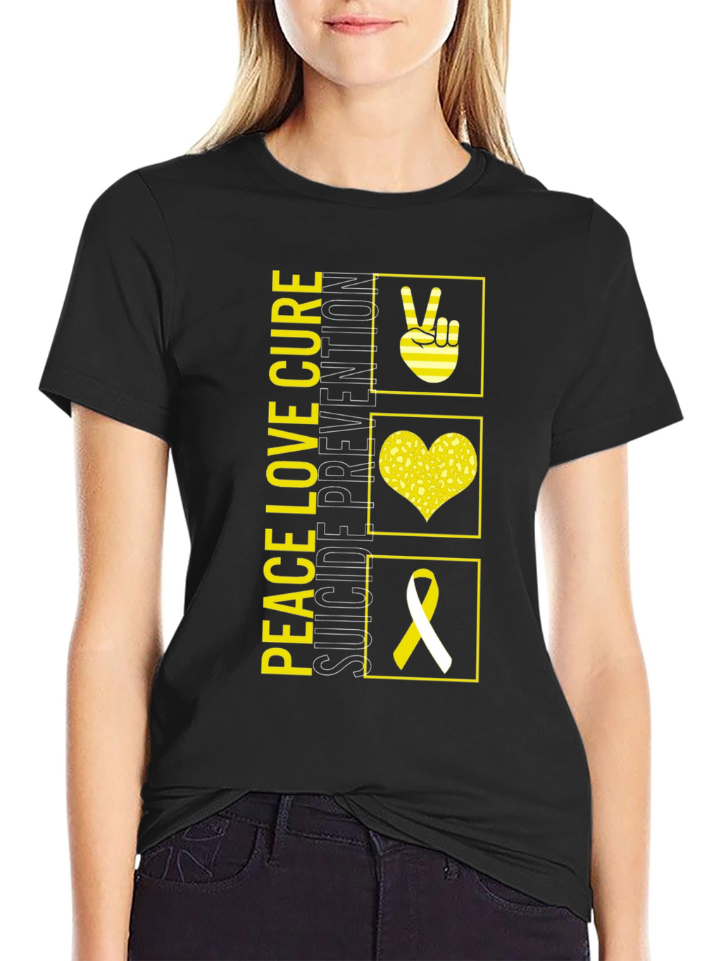 Peace Love Cure Suicide Prevention Awareness T-Shirt