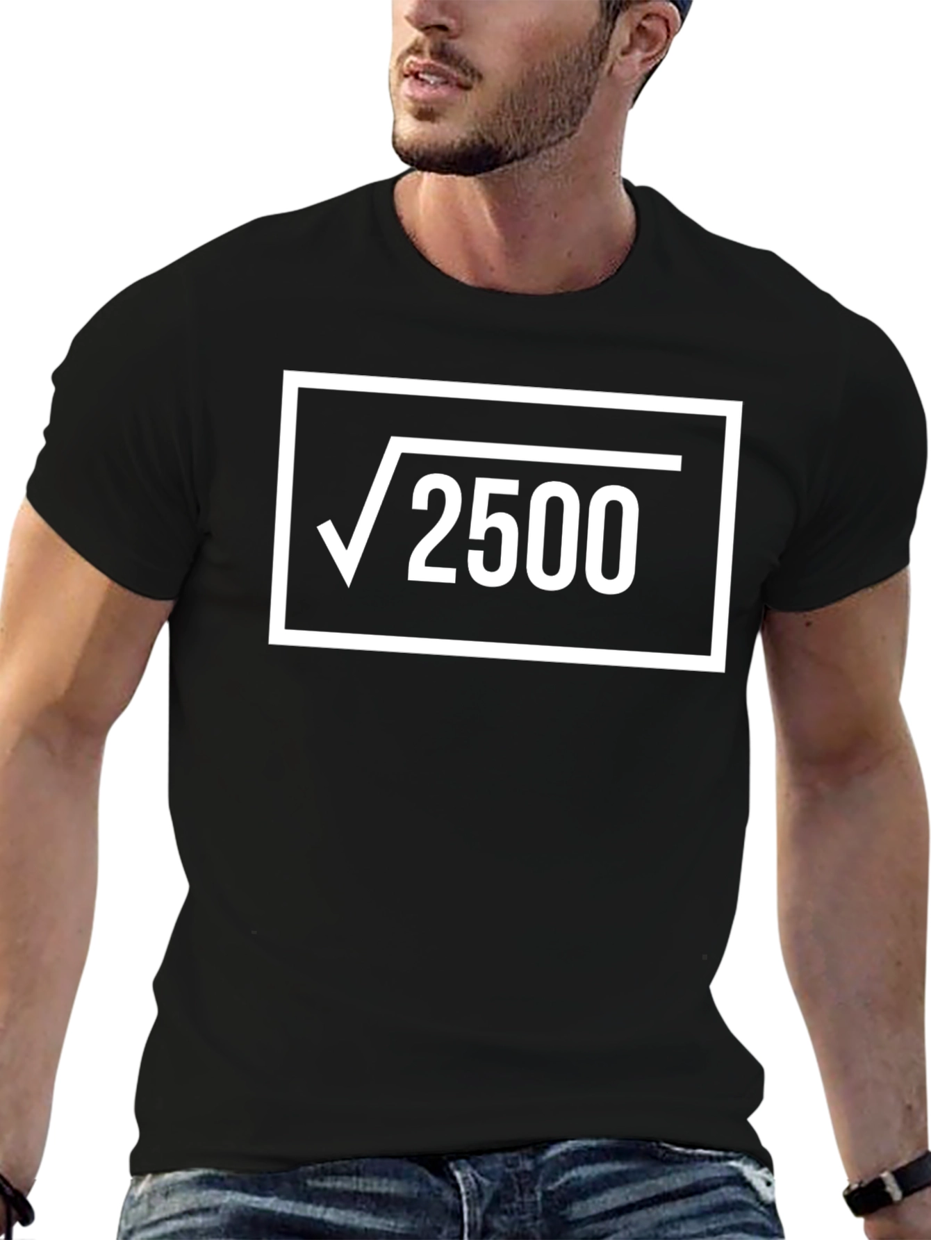 Math Humor T-Shirt: Square Root of 2500 = 50