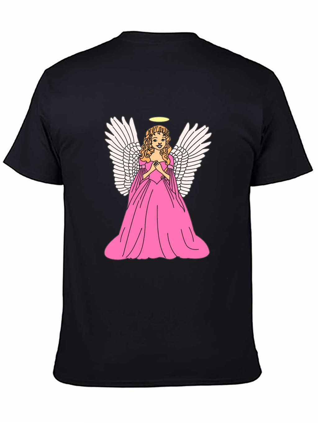 Angel Graphic Tee - Black Cotton T-Shirt