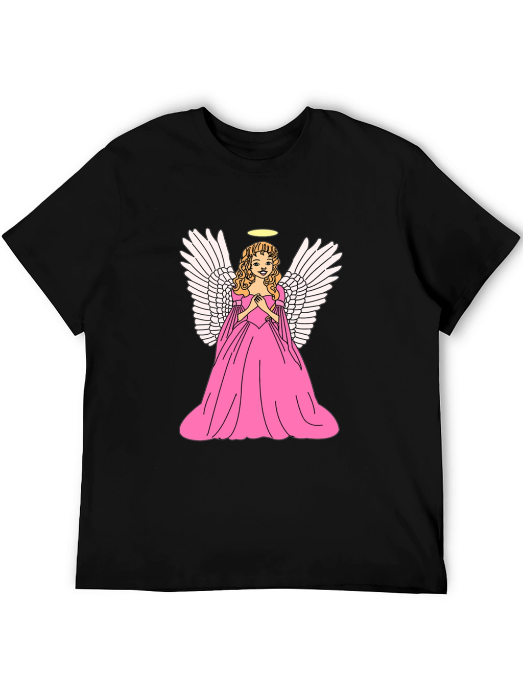 Angel Graphic Tee - Black Cotton T-Shirt