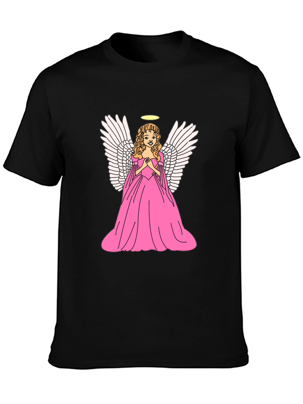 Angel Graphic Tee - Black Cotton T-Shirt
