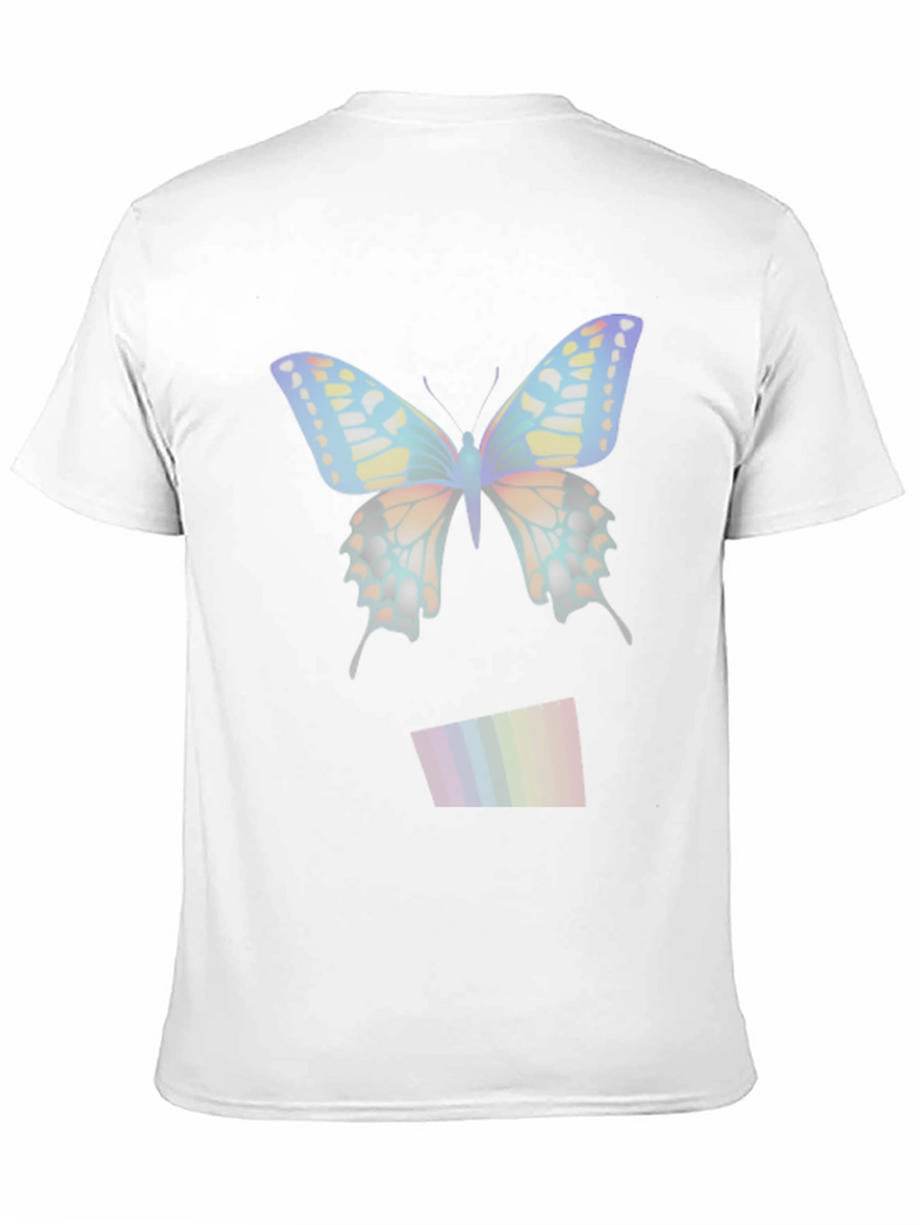 Butterfly Rainbow Mens Black T-Shirt