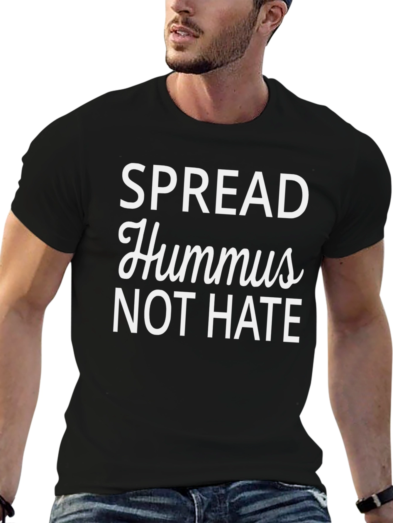 Spread Hummus Not Hate - Black T-Shirt