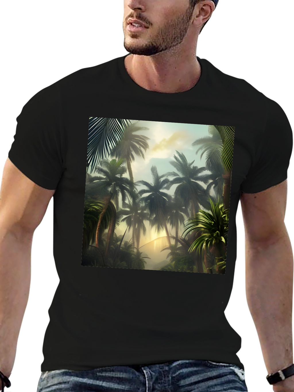 Tropical Palm Tree Graphic T-Shirt
