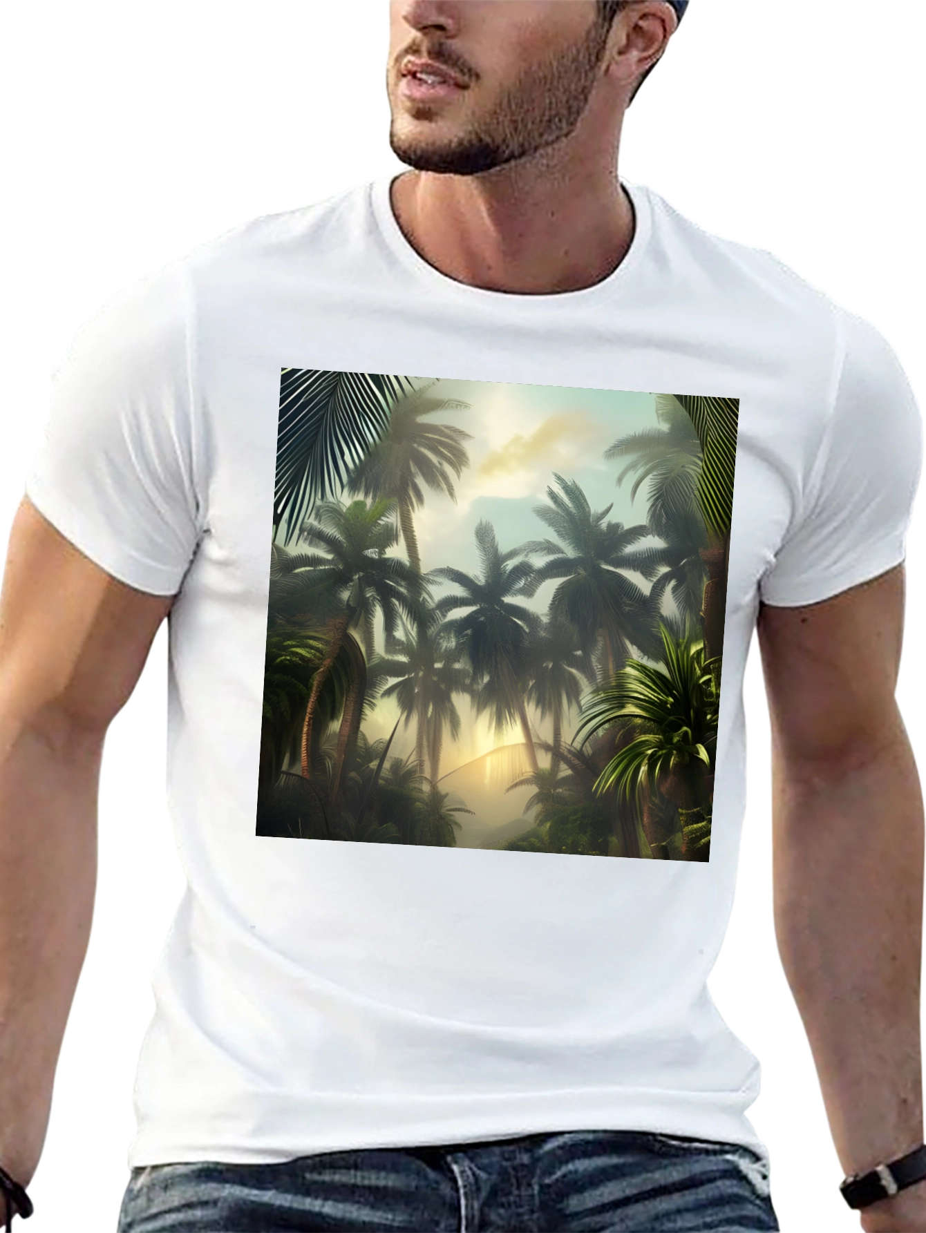 Tropical Palm Tree Graphic T-Shirt