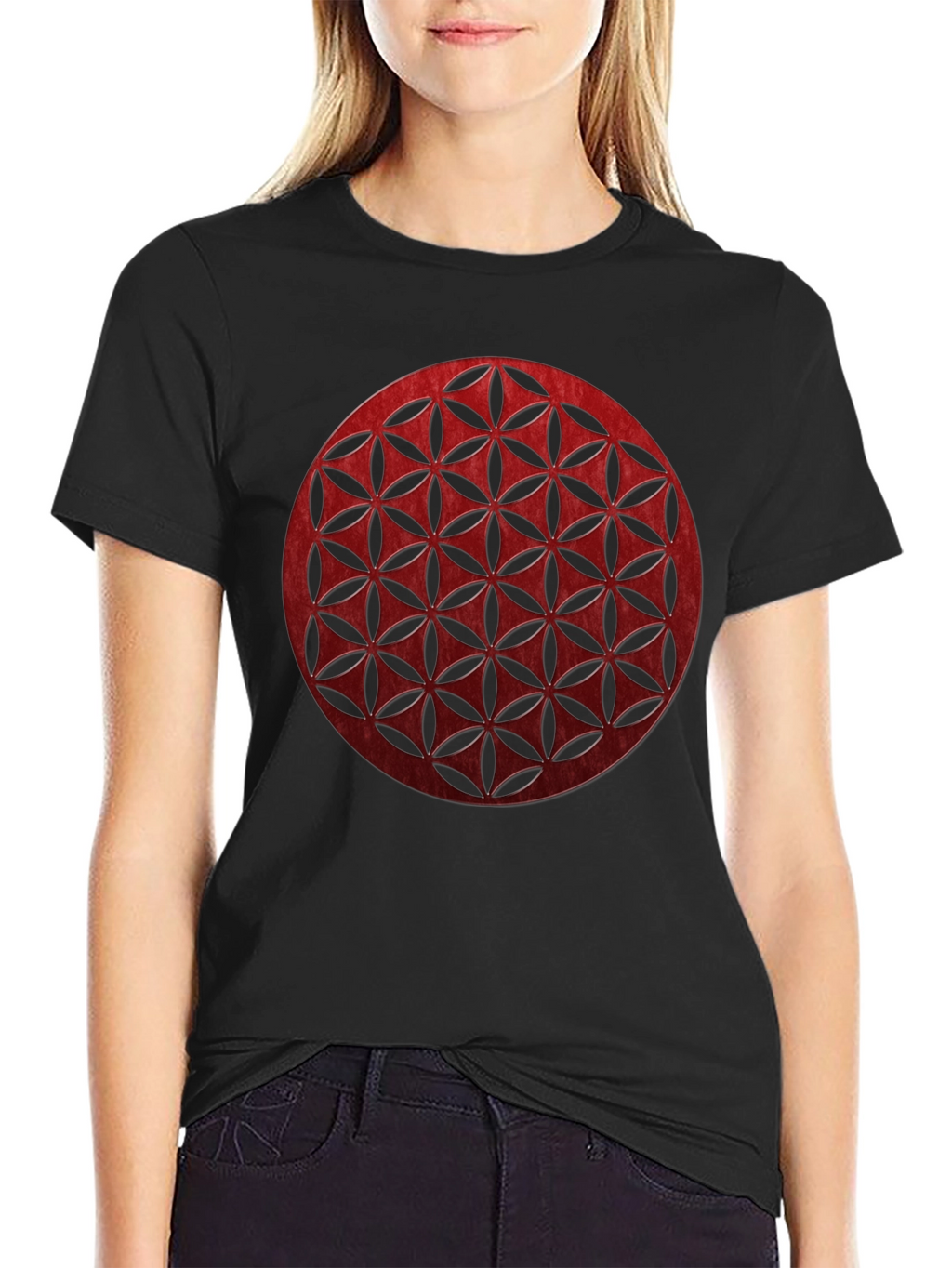 Geometric Circle Graphic Tee - Modern Black T-Shirt
