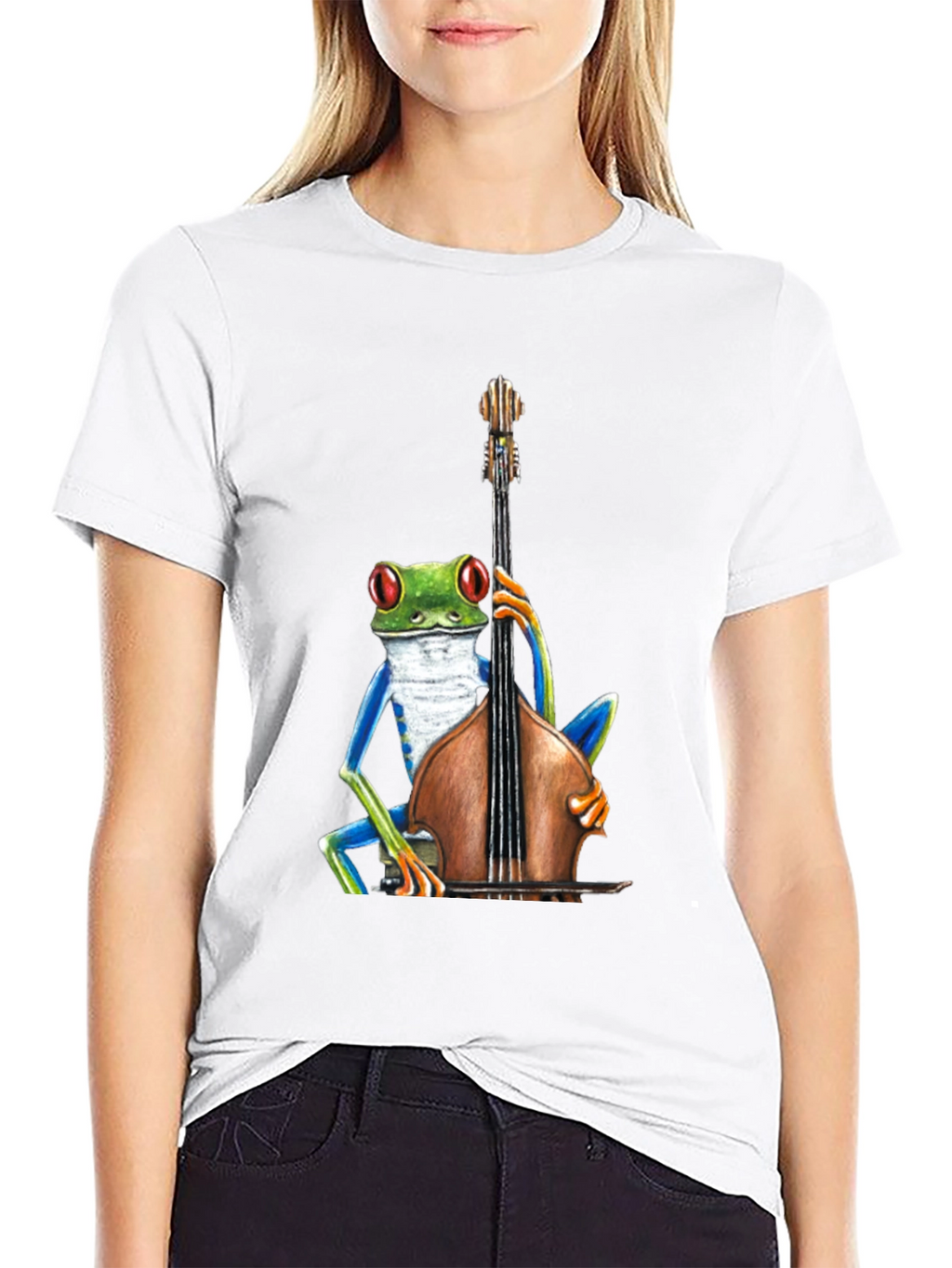 Frog Playing Bass T-Shirt - Cool Musician Tee