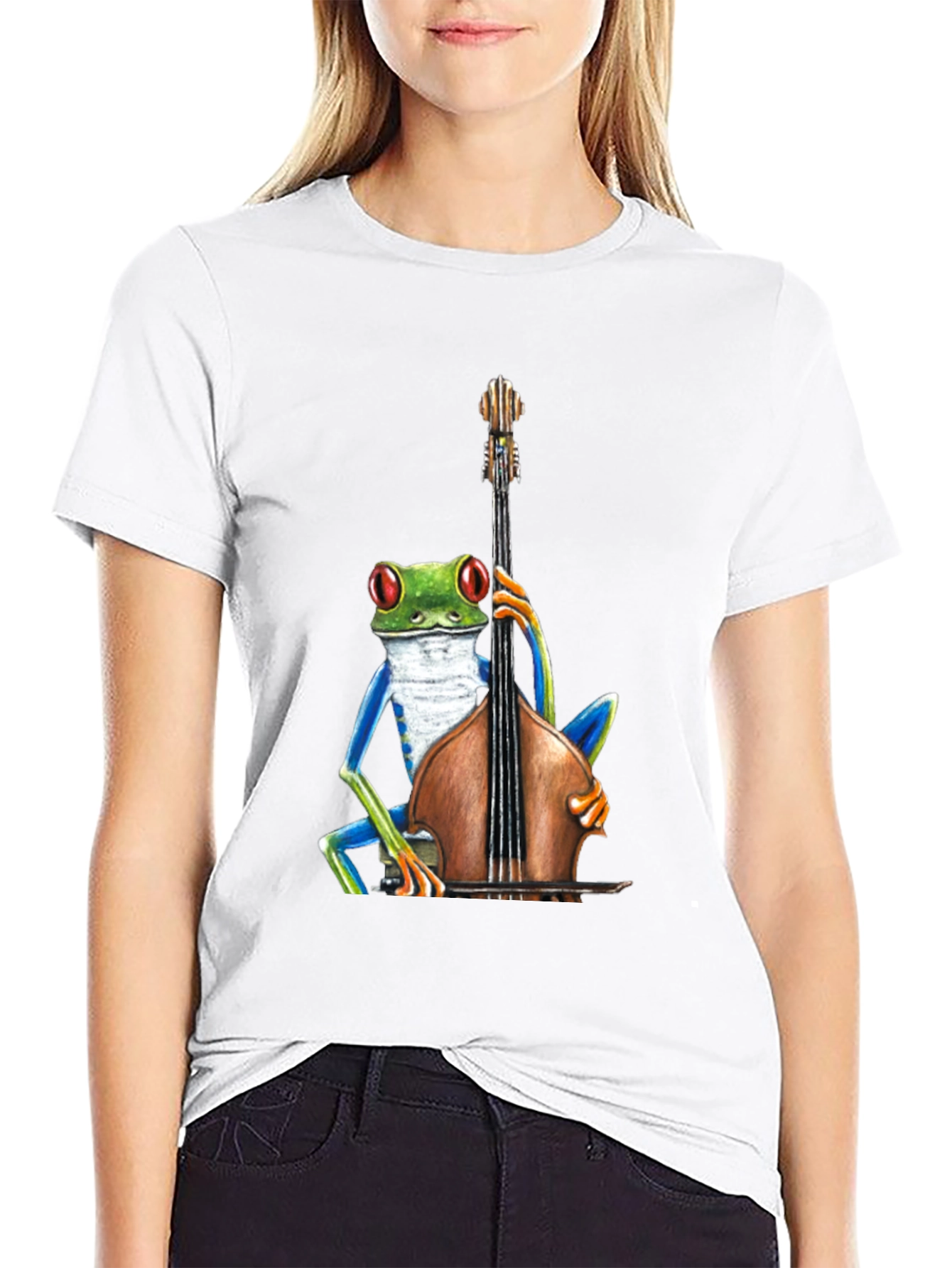 Frog Playing Bass T-Shirt - Cool Musician Tee
