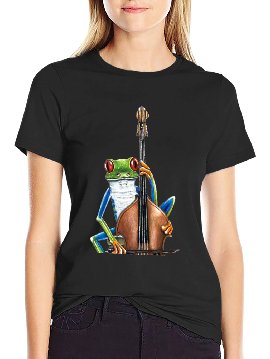 Frog Playing Bass T-Shirt - Cool Musician Tee