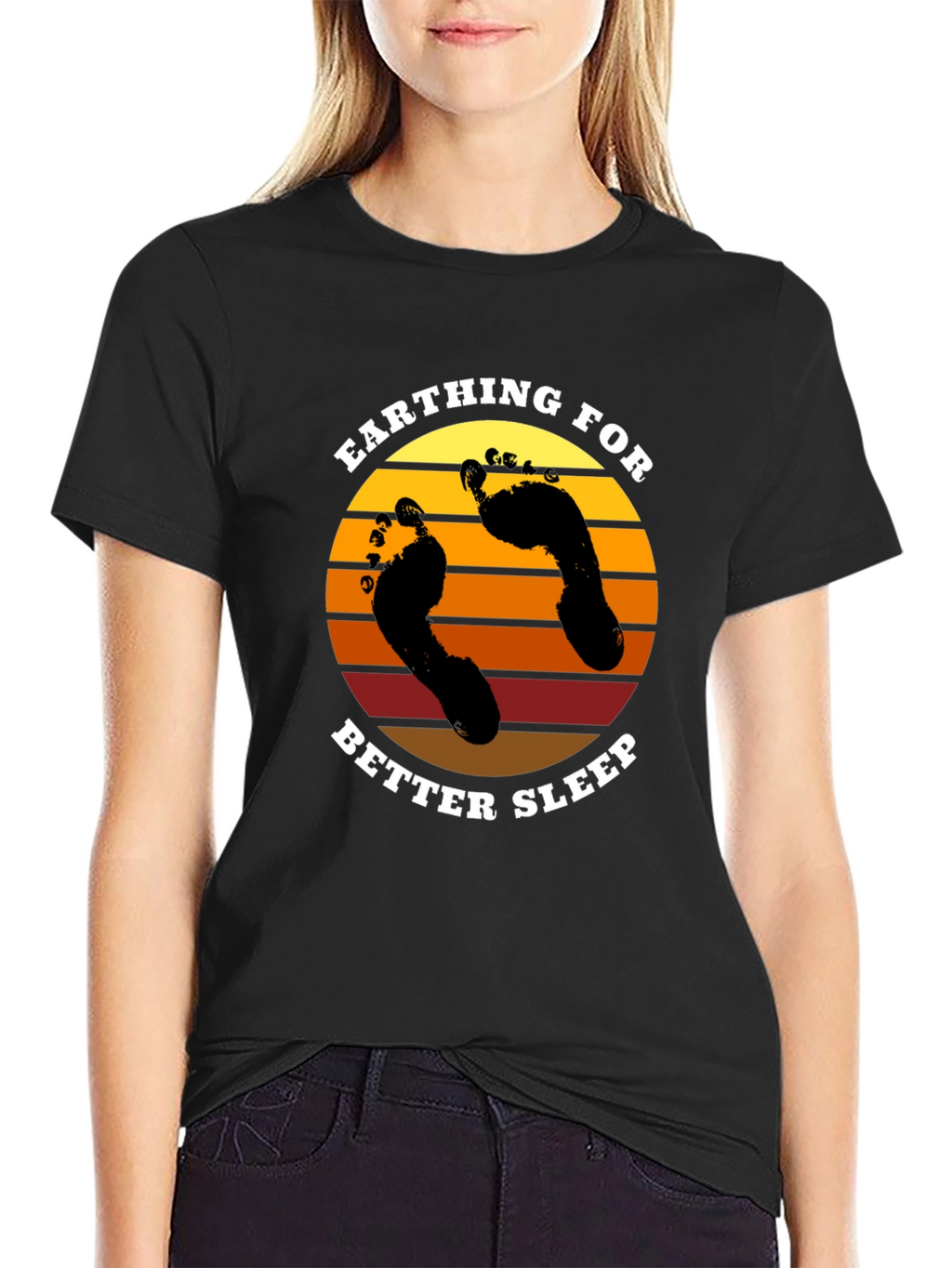Earthing for Better Sleep Black T-Shirt