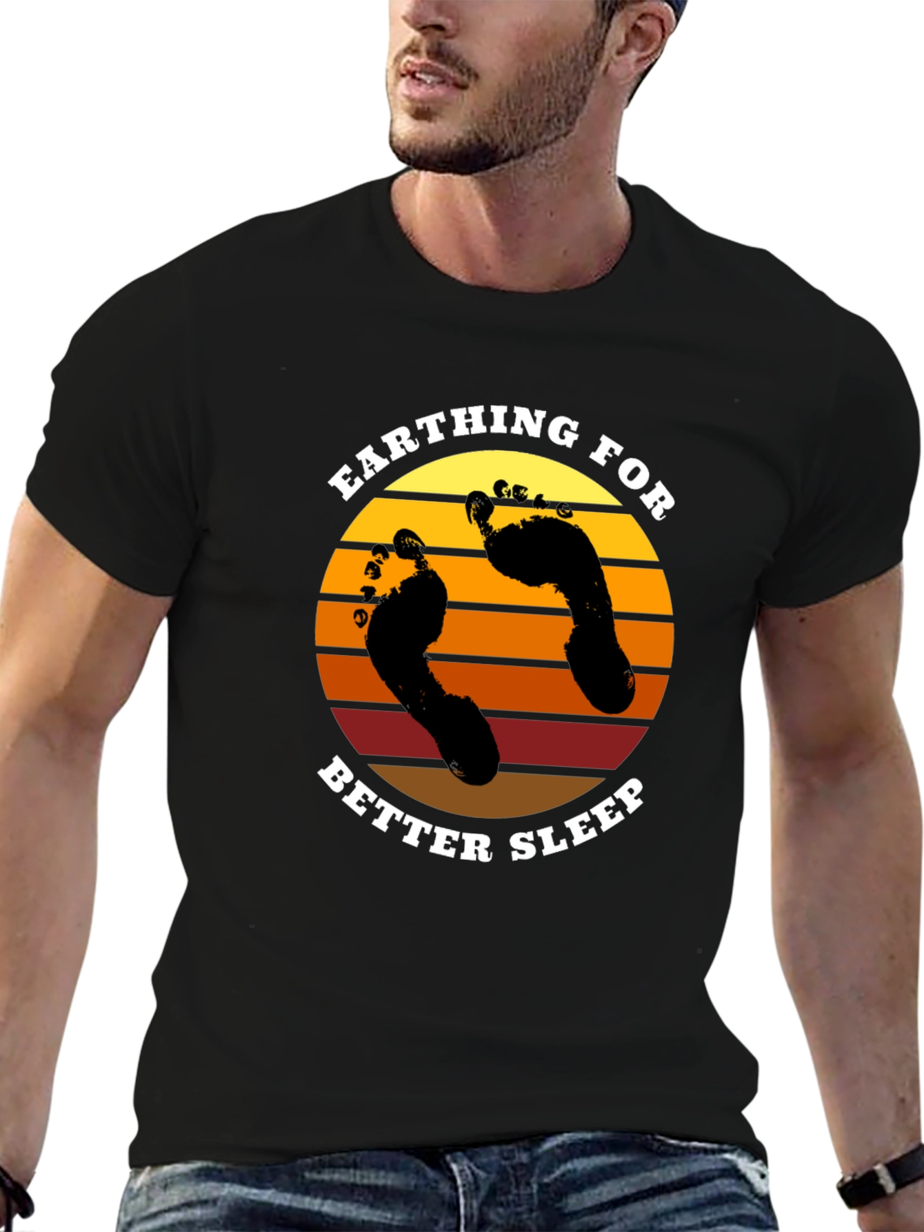 Earthing for Better Sleep Black T-Shirt