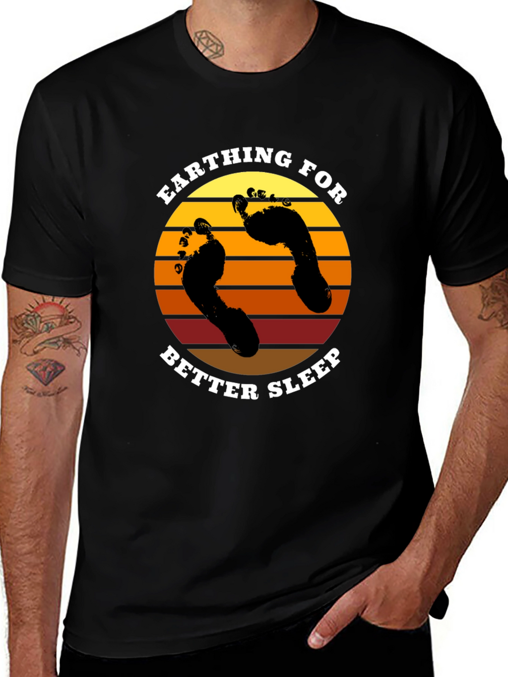 Earthing for Better Sleep Black T-Shirt