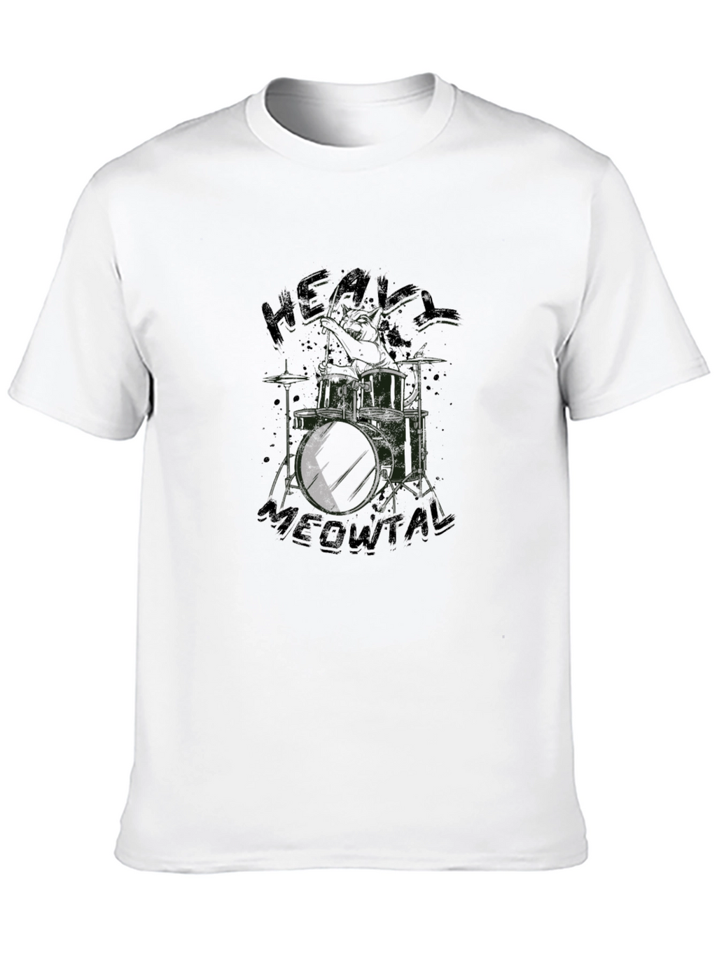 Heavy Meowtal Drum Kit Black T-Shirt