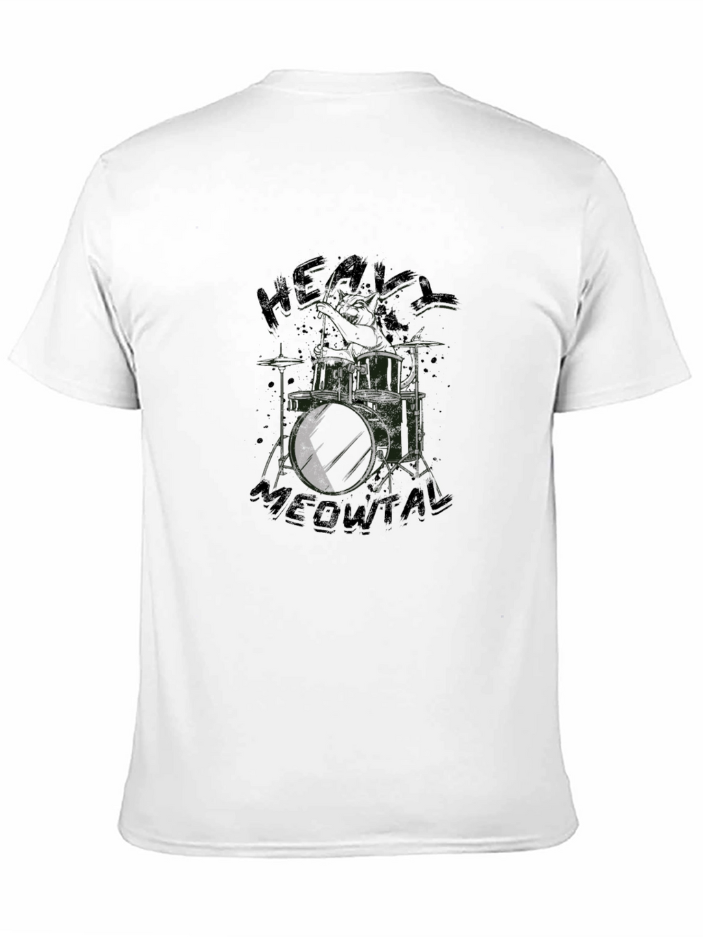 Heavy Meowtal Drum Kit Black T-Shirt