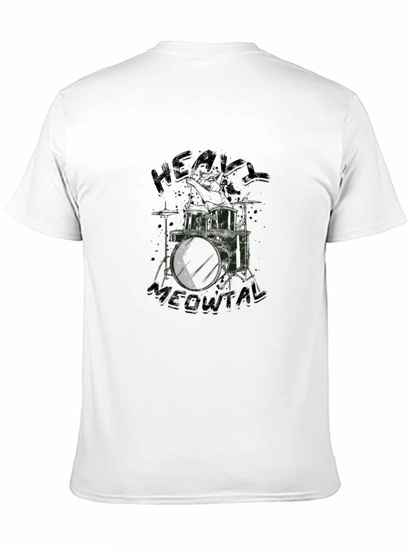Heavy Meowtal Drum Kit Black T-Shirt